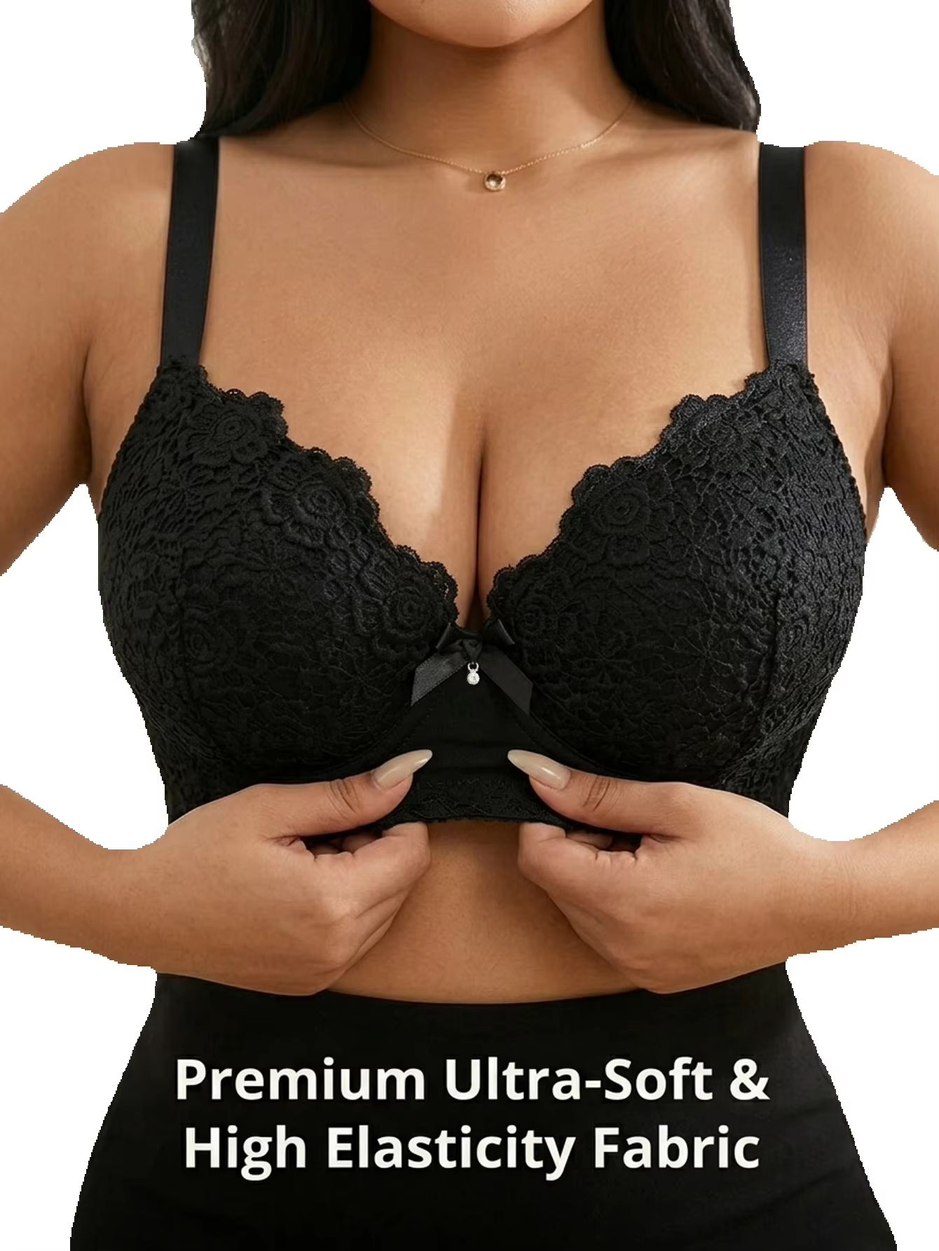 Women Plus Size Floral Push Up - Plunge Bra Push Up review and price